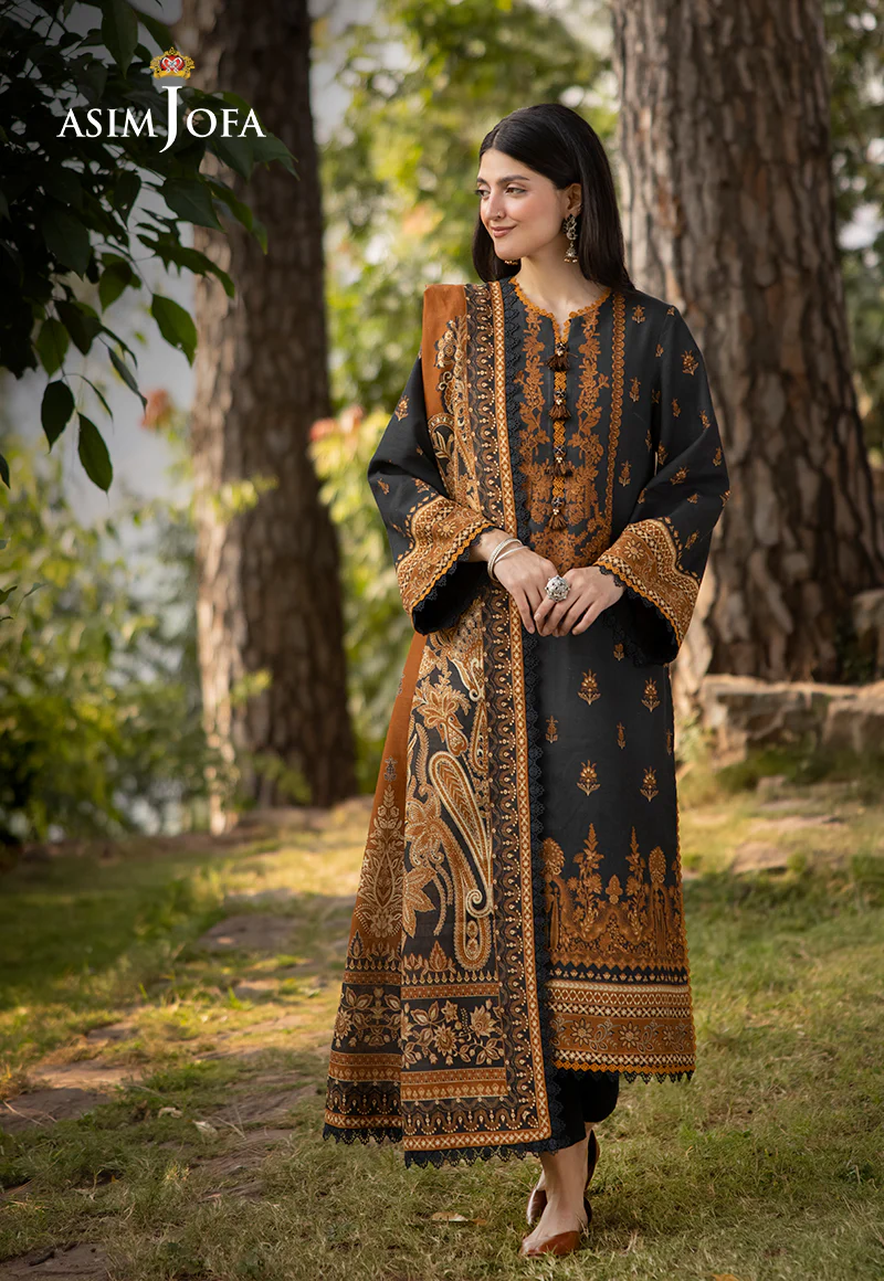 AJUW-37 PRINTED KHADDAR 3 Pcs - Image 3