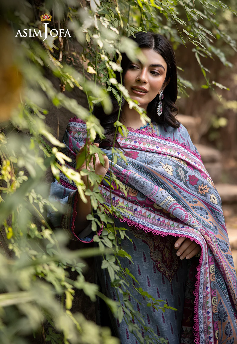 AJUW-45 PRINTED KHADDAR 3 Pcs - Image 6