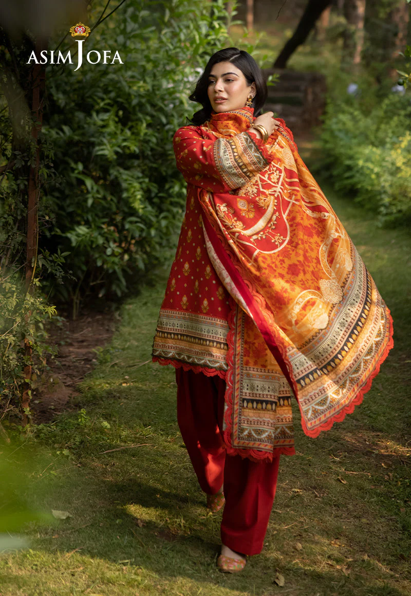 AJUWD-47 PRINTED KHADDAR 3 Pcs - Image 4