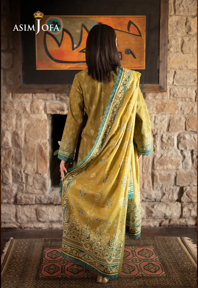 AJUW-49 PRINTED KHADDAR 3 Pcs - Image 2