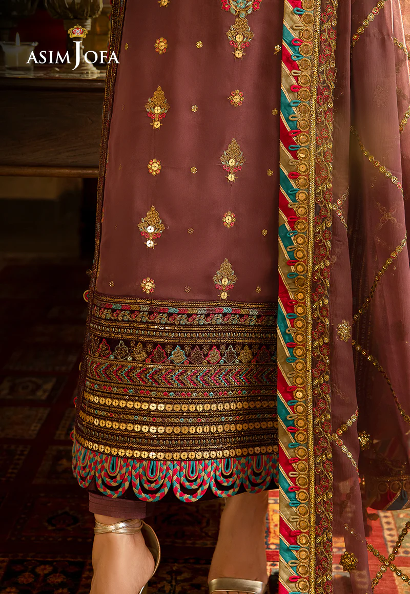 AJVF-02 EMBROIDERED CHIFFON 3 PCS - Image 8