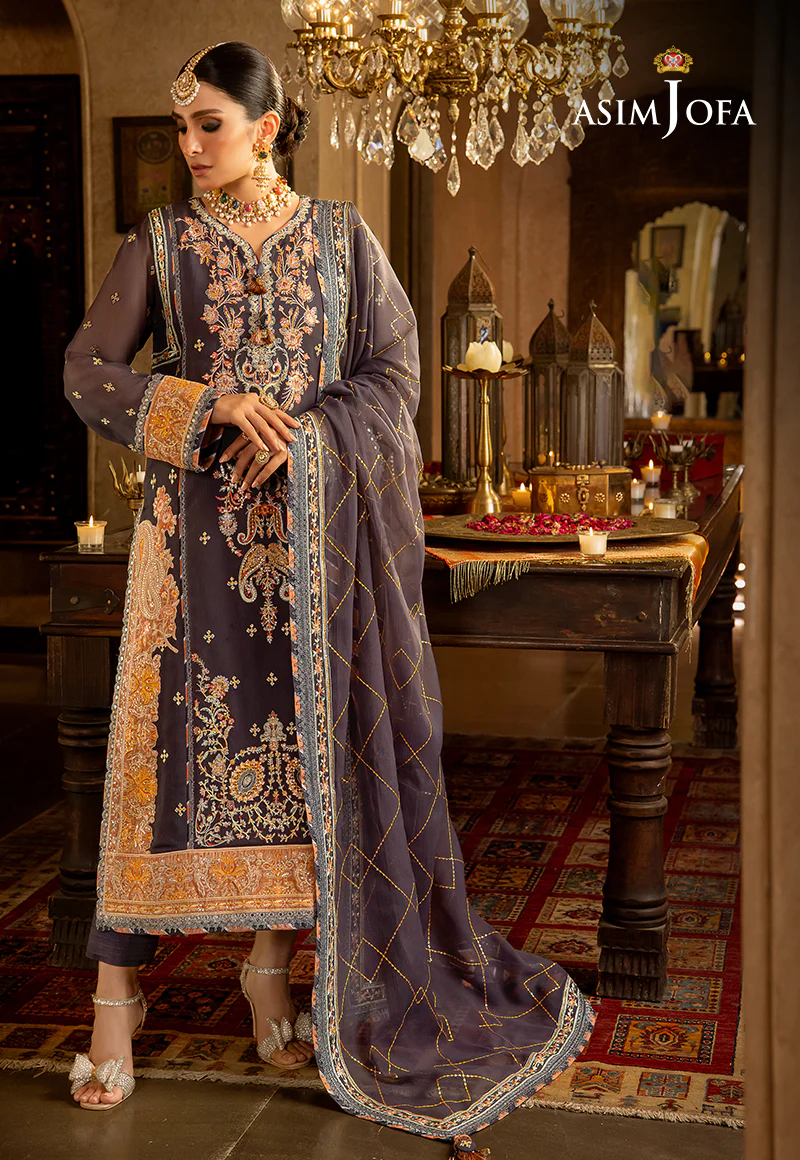 AJVF-04 EMBROIDERED CHIFFON 3 PCS - Image 3