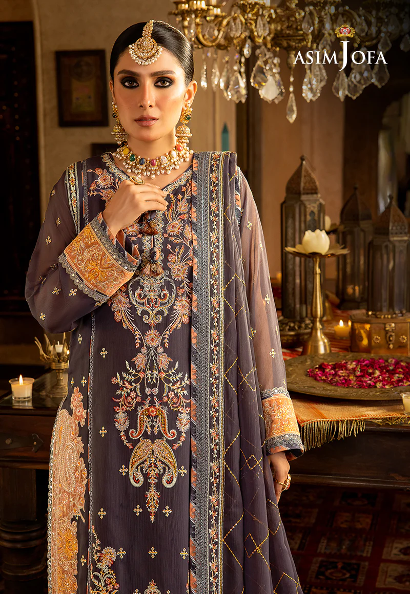 AJVF-04 EMBROIDERED CHIFFON 3 PCS - Image 4