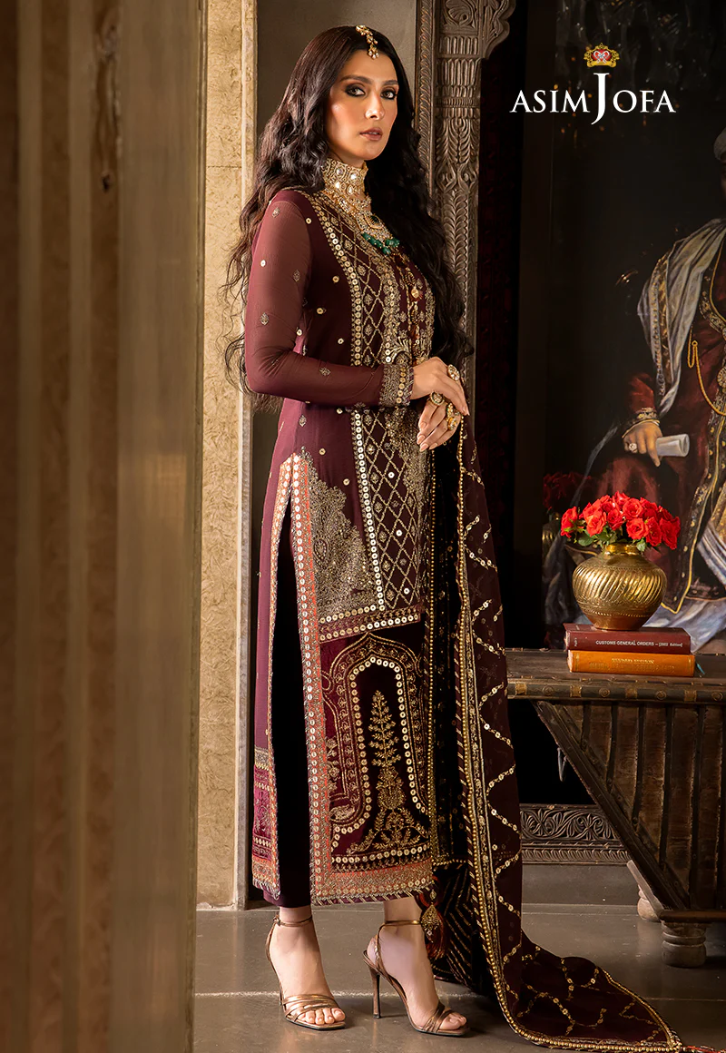 AJVF-12 EMBROIDERED CHIFFON 3 PCS - Image 4