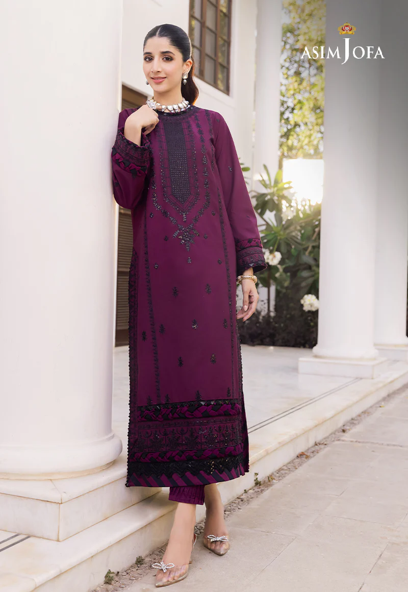 AJZS-01 EMBROIDERED CHANDERI COTTON 1 PC