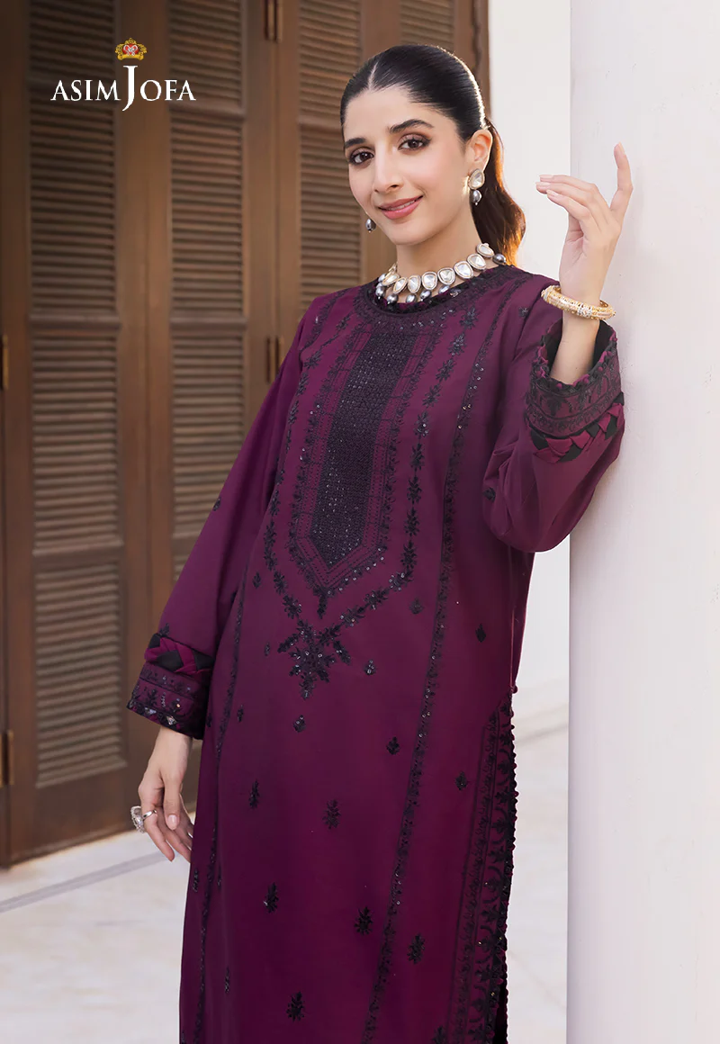 AJZS-01 EMBROIDERED CHANDERI COTTON 1 PC - Image 4