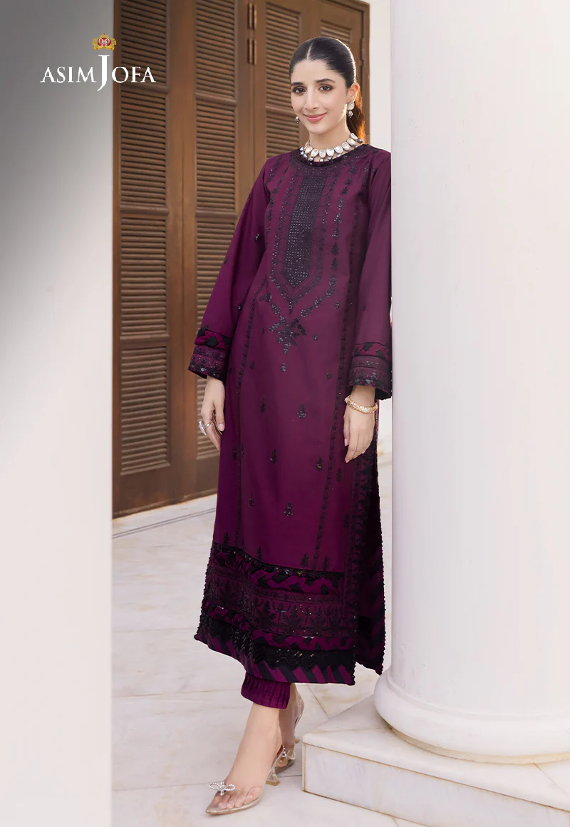 AJZS-01 EMBROIDERED CHANDERI COTTON 1 PC - Image 6