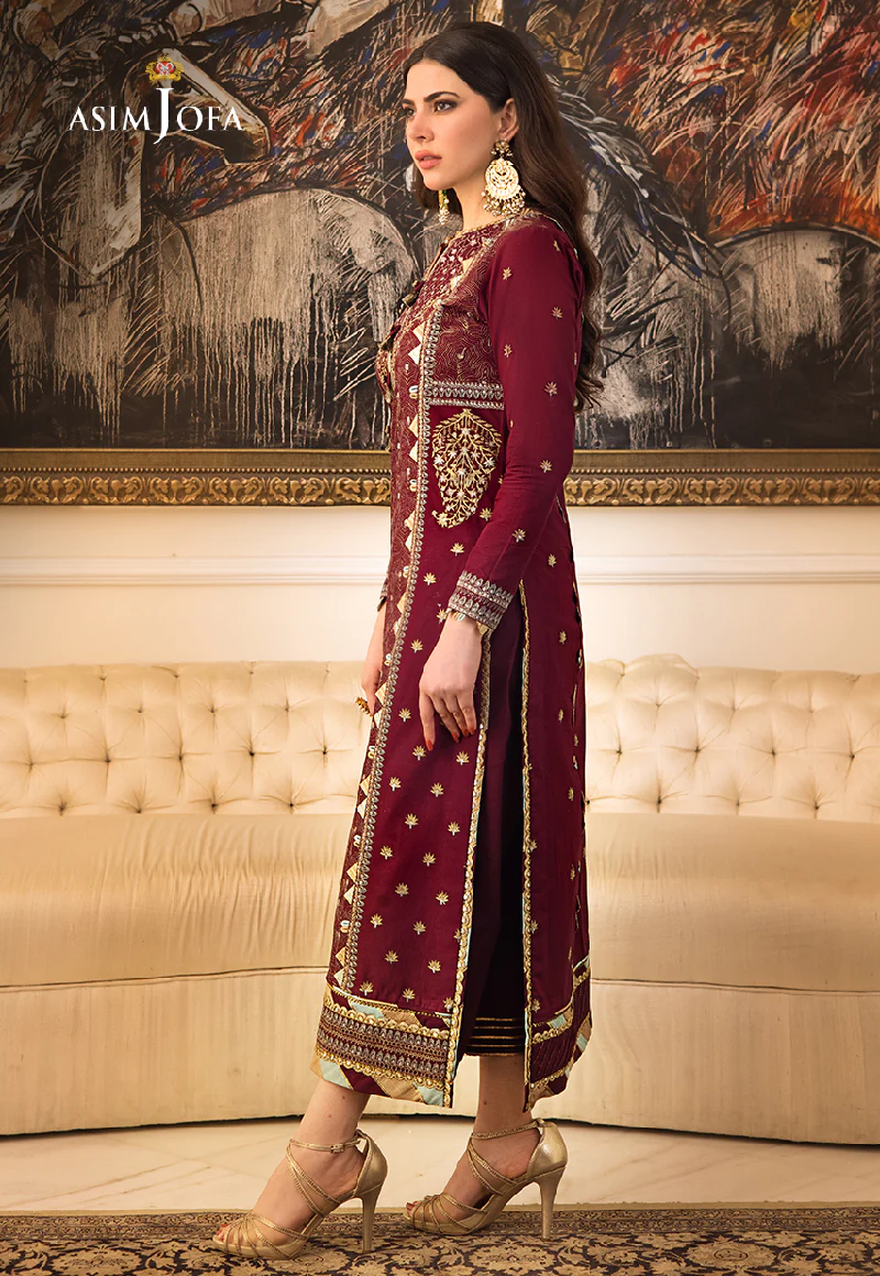 Ajlso-10 Unstitched 3 Pcs Shirt Dupatta Trouser - Image 3