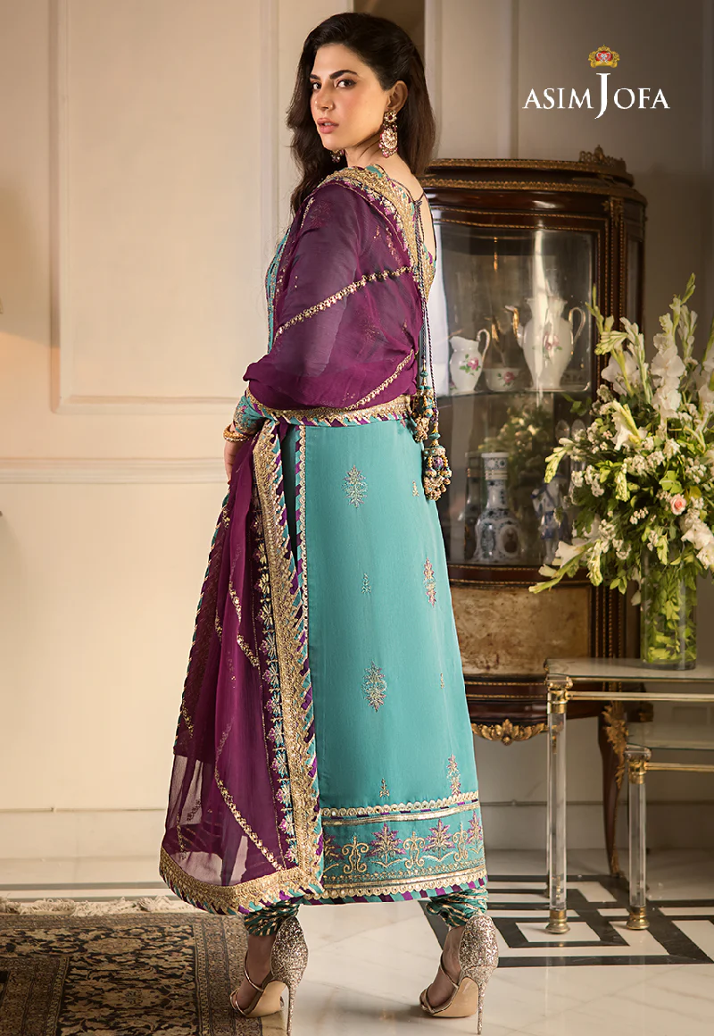 AJZS-17 EMBROIDERED CHANDERI COTTON 3 PCS - Image 3