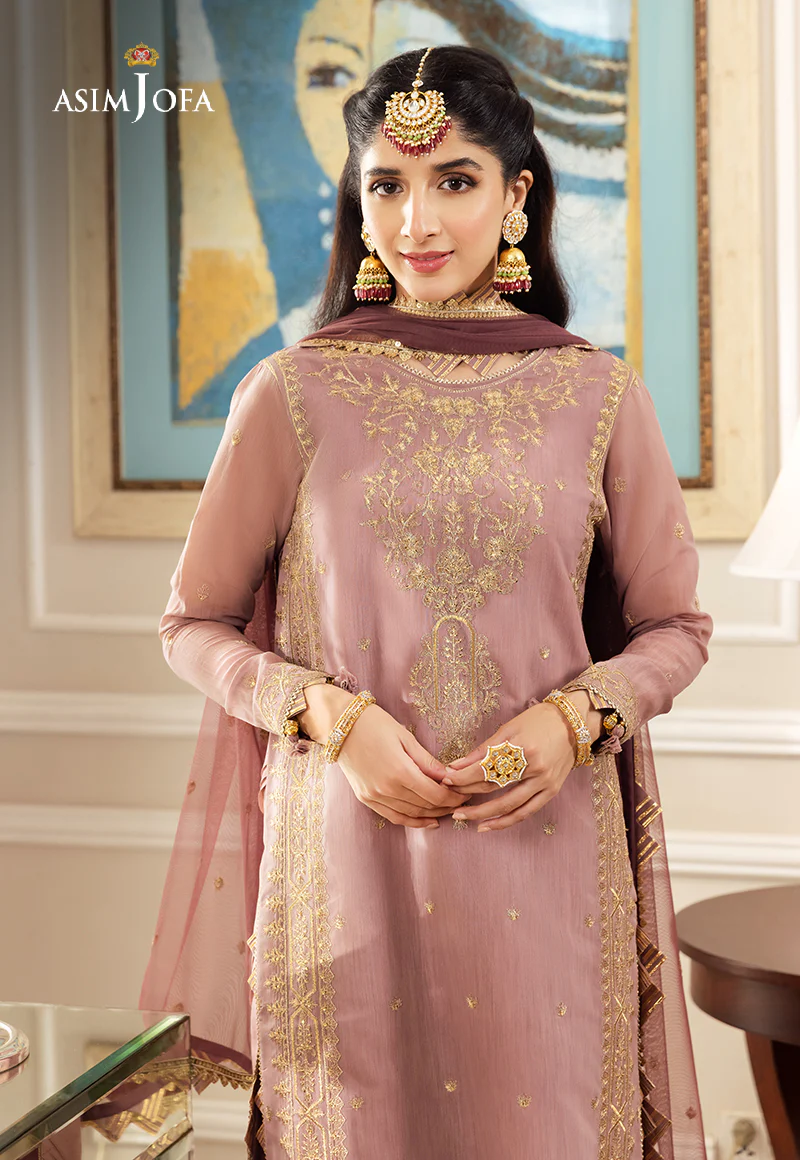 AJZS-20 EMBROIDERED CHANDERI COTTON 2 PCS - Image 2