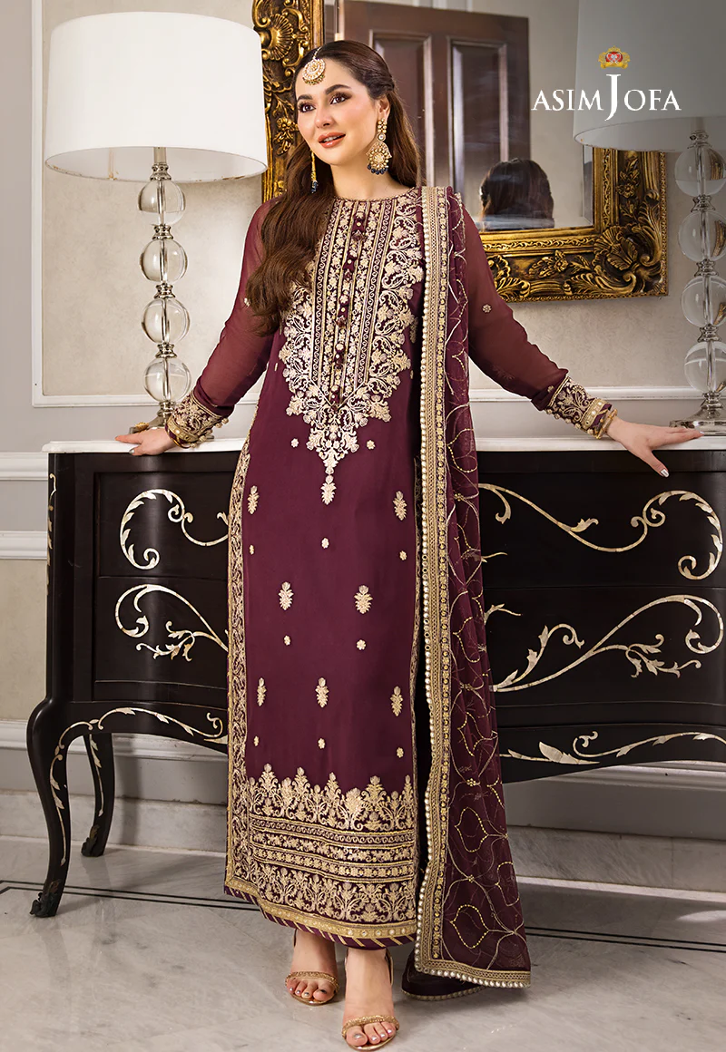 AJZS-23 EMBROIDERED GEORGETTE CHIFFON 3 PCS - Image 4